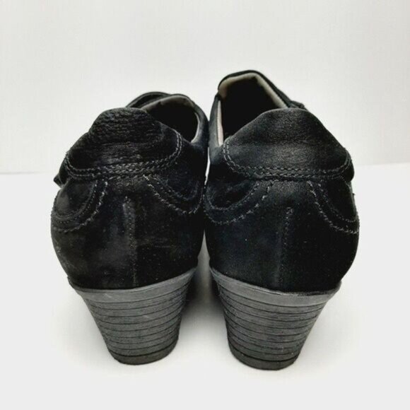 GABOR Suede Leather Shoe Ankle Booties Black Sz 6 - Picture 8 of 14